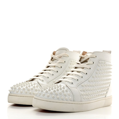 Christian Louboutin Calfskin Louis Spikes Flat Sneakers 44 White 42.5 White 3 of 7