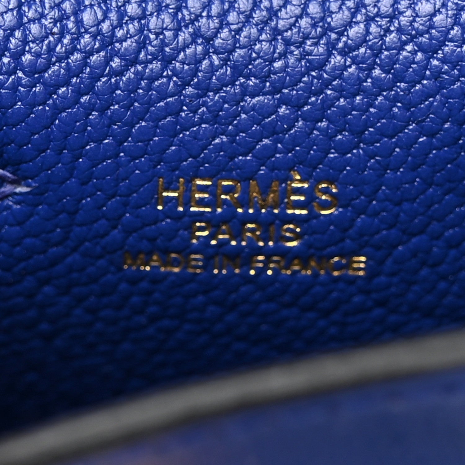 Hermes Tadelakt Chevre Mysore Kelly Quelle Idole Bag Charm Bleu Electrique Feu 3 of 6