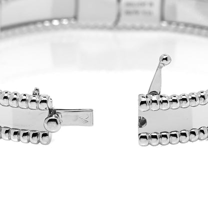 Van Cleef & Arpels 18K White Gold Perlee Signature Bangle Bracelet M 4 of 5