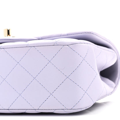 Chanel Lambskin Quilted Mini Top Handle Rectangular Flap Light Purple 10 of 10