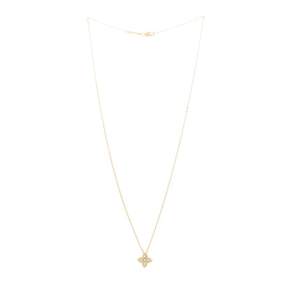 Roberto Coin 18K Yellow White Gold Diamond Small Princess Flower Pendant Necklace 3 of 5