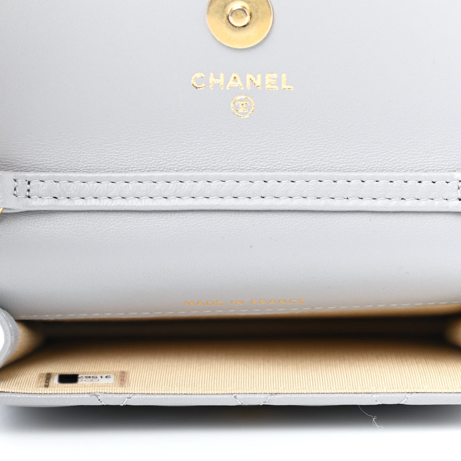 Chanel Lambskin Quilted Pearl Crush Clutch With Chain Grey 4 of 4