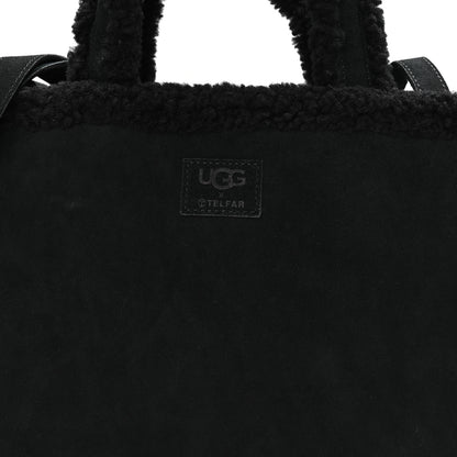 Telfar X UGG Suede Shearling Medium Shopping Bag Raw Black 9 of 11