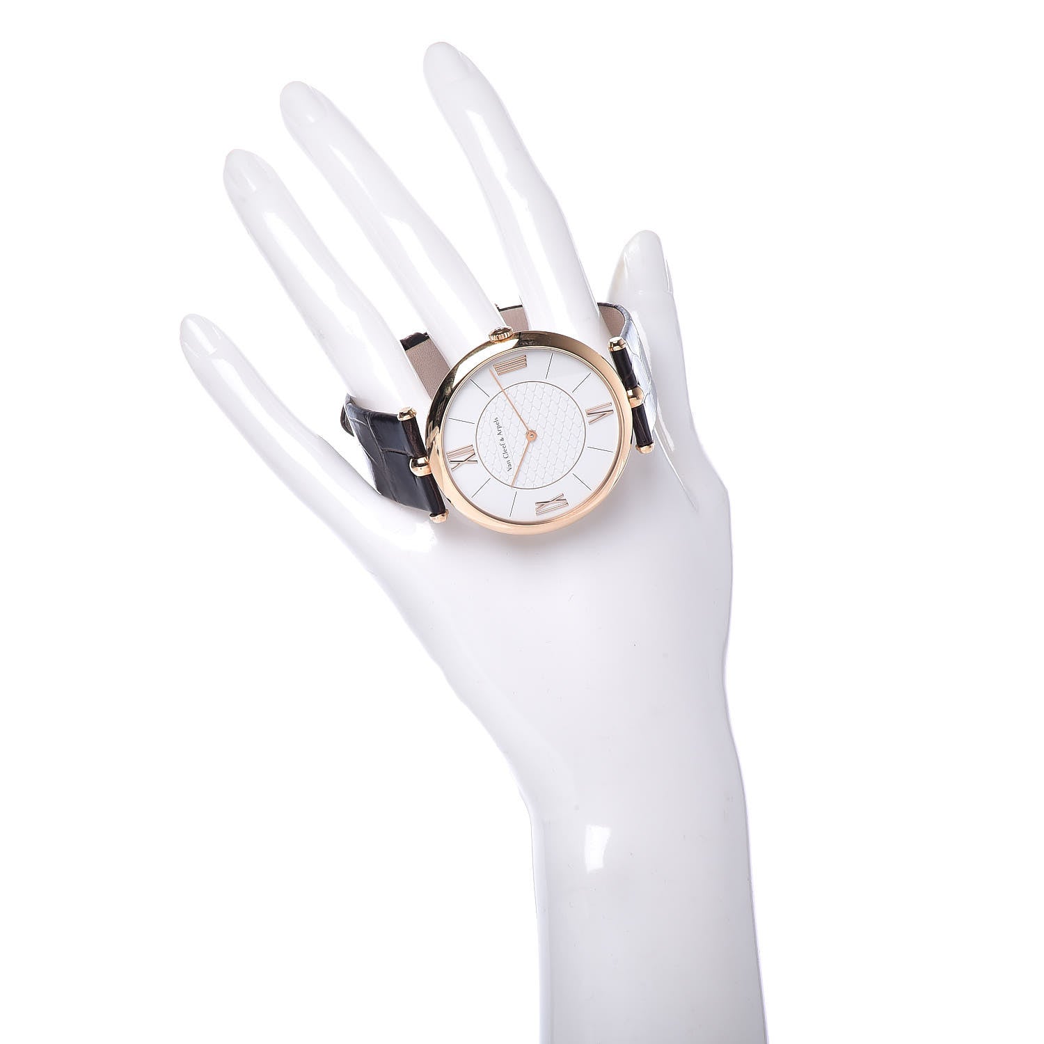 Van Cleef & Arpels 18K Rose Gold Alligator Diamond 42mm Pierre Arpels Automatic Watch 2 of 10