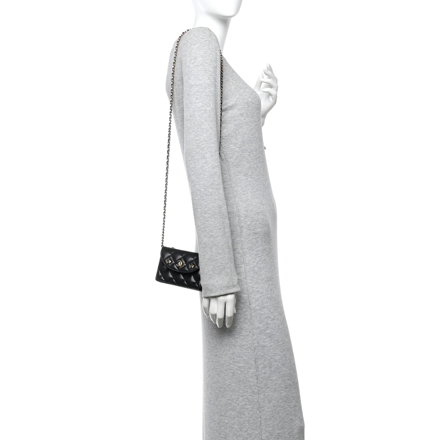 Chanel Caviar Quilted Clutch With Chain Black 2 of 12