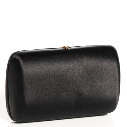 Prada Satin Box Clutch Black 3 of 8