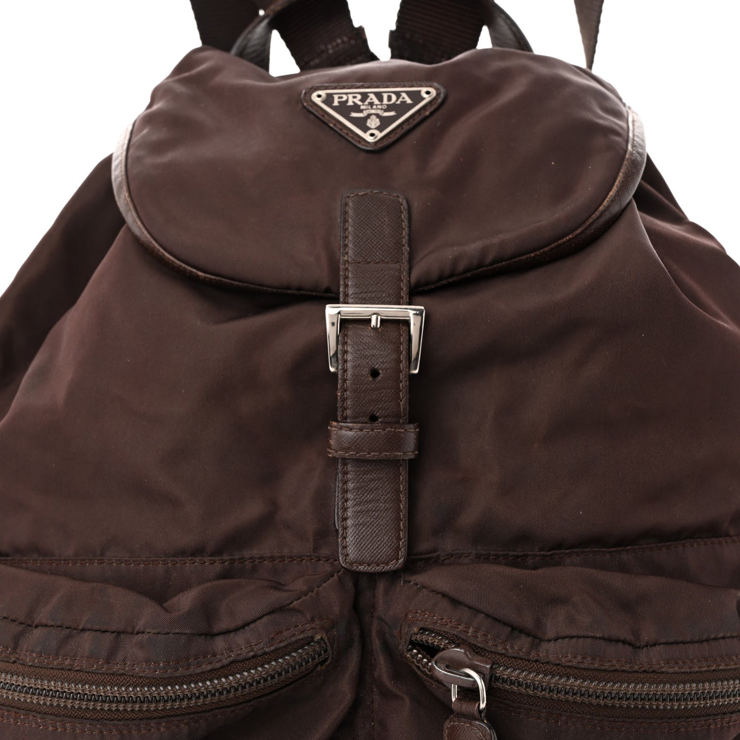 Prada Nylon Vela Saffiano Medium Backpack Ebano 8 of 17