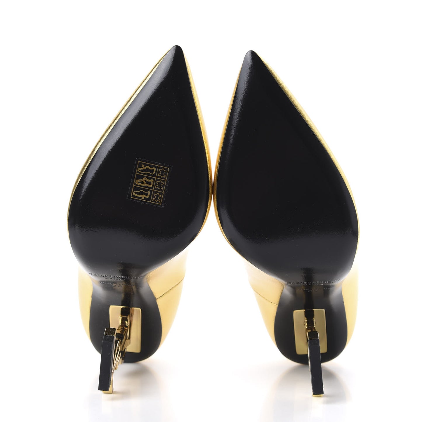 Metallic Calfskin Opyum 110 Pumps 36 Oro
