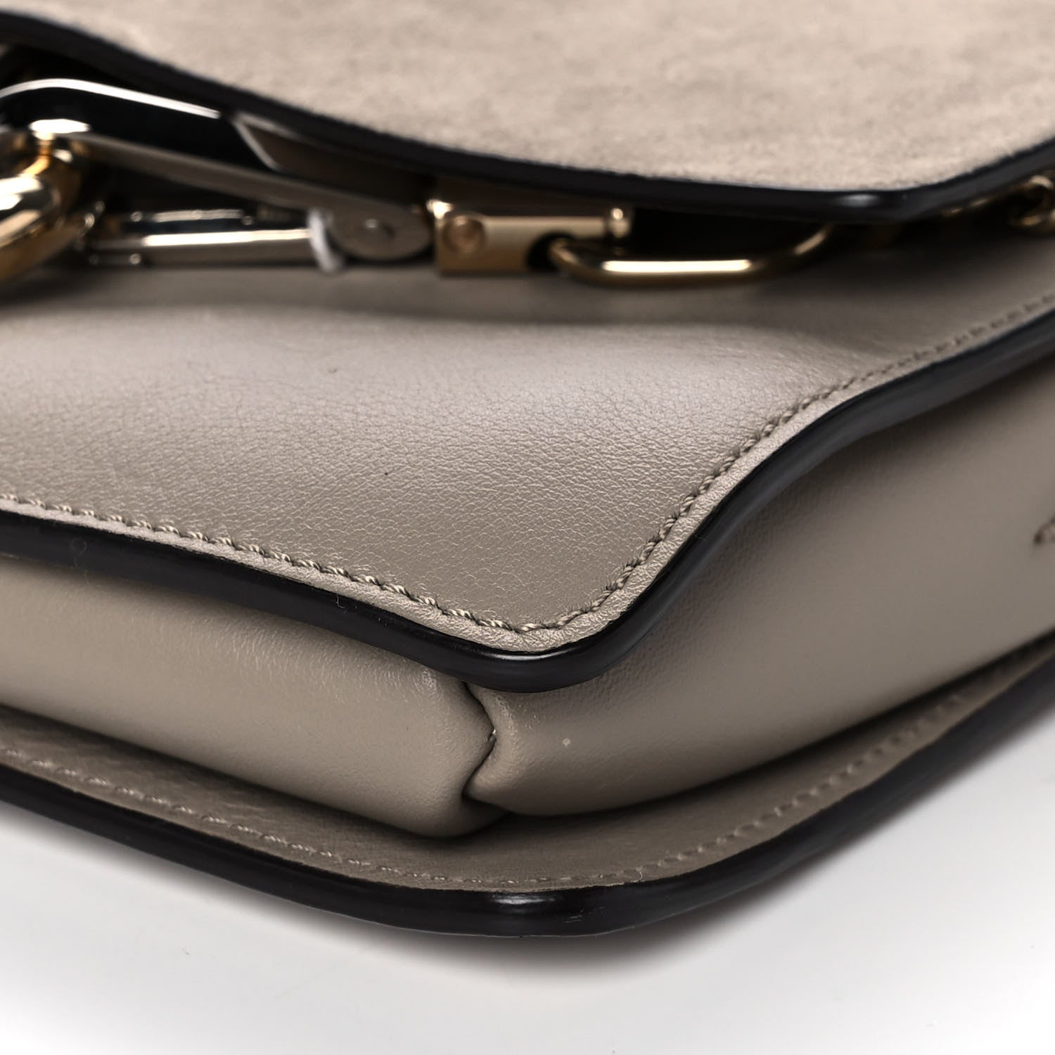 Chloe Suede Calfskin Small Faye Shoulder Bag Motty Grey 9 of 10