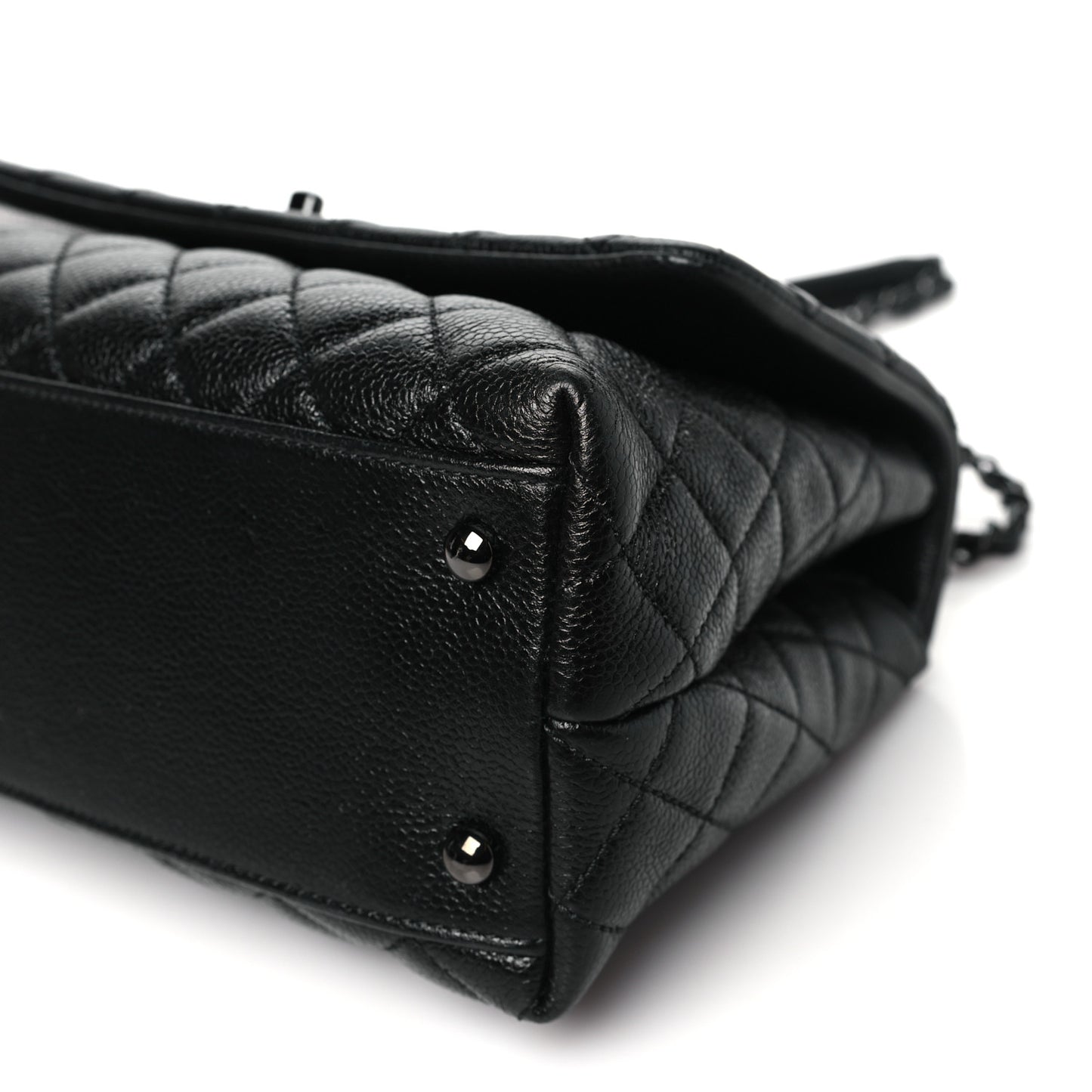 Caviar Quilted Small Coco Handle Flap So Black