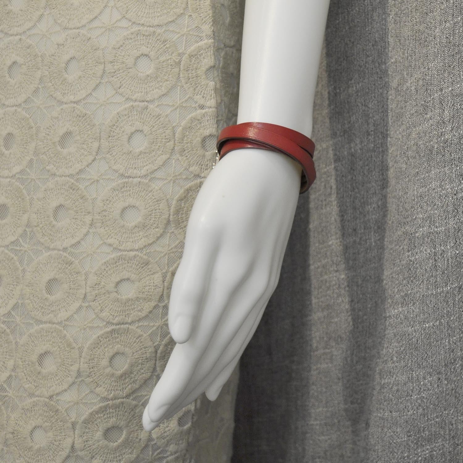 Hermes Chamonix Hapi Wrap Bracelet Red 1 of 4