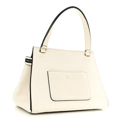Celine Grained Calfskin Medium Edge Shoulder Bag White 3 of 13