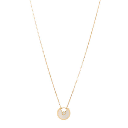 Cartier 18K Yellow Gold Diamond Mother of Pearl XS Amulette de Cartier Pendant Necklace 1 of 4