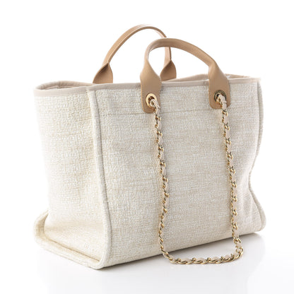 Chanel Mixed Fibers Calfskin Medium Deauville Tote Light Beige 2 of 9