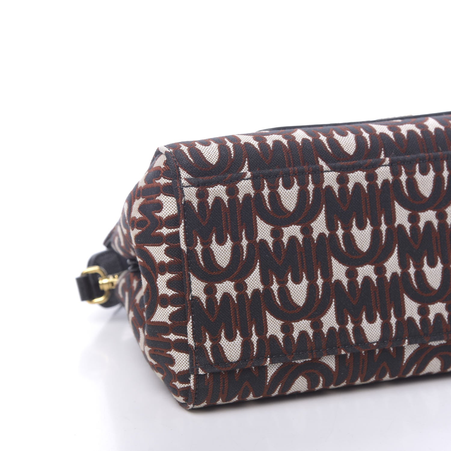 Miu Miu Jacquard Madras Logo Tote Black 10 of 11