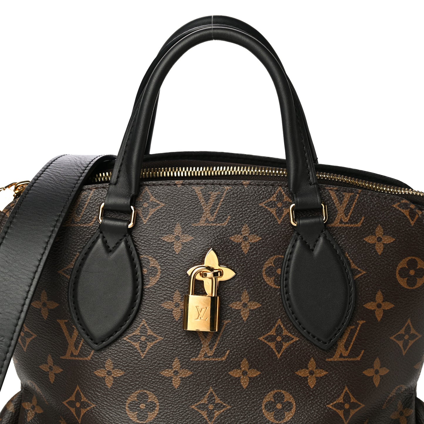 Monogram Flower Zipped Tote PM Black