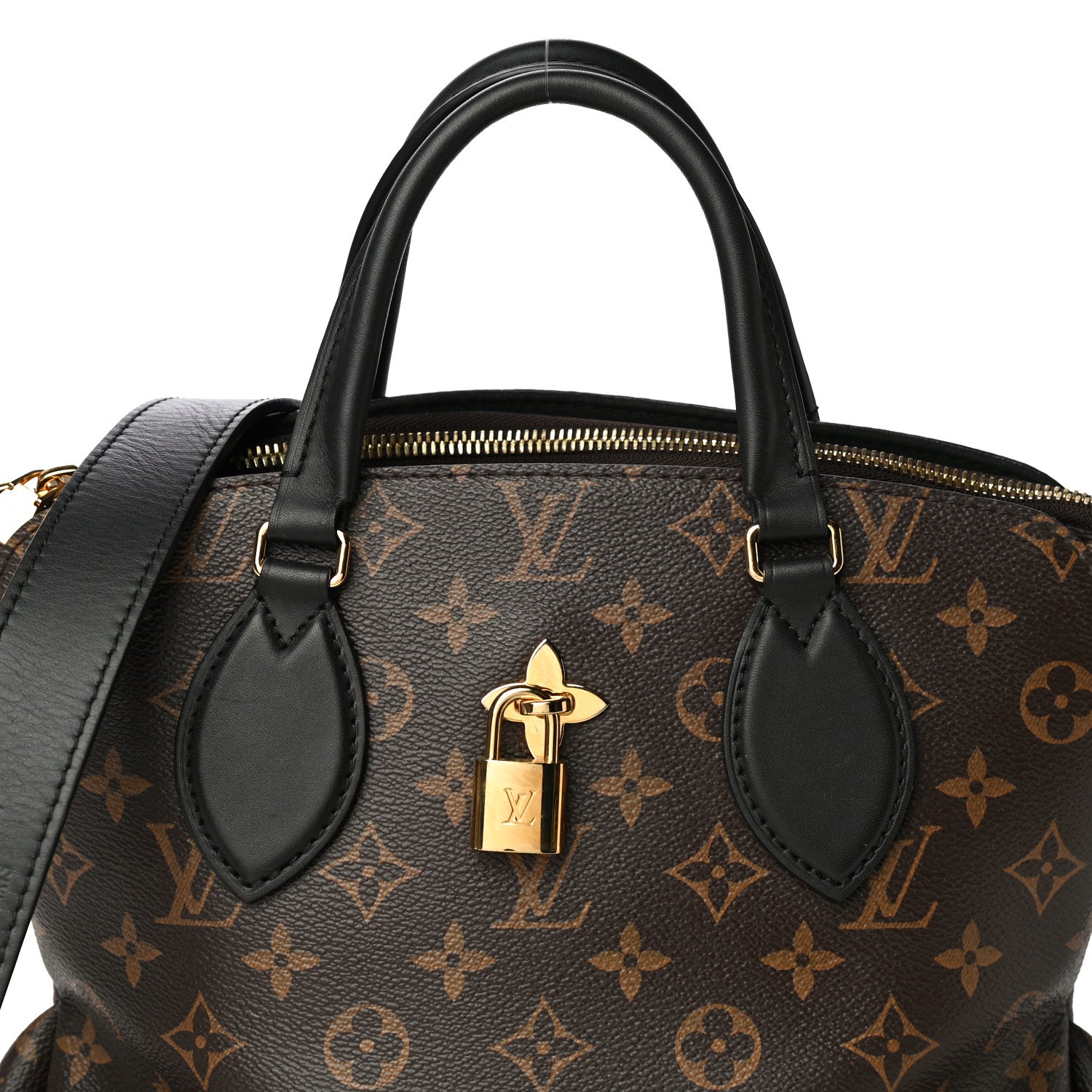 Louis Vuitton Monogram Flower Zipped Tote PM Black 8 of 10