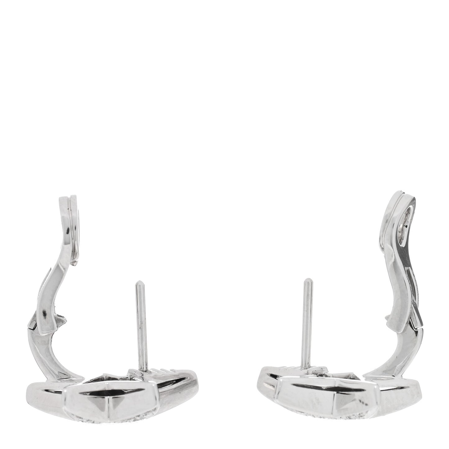 18K White Gold Diamond Medium Comete Geode Earrings