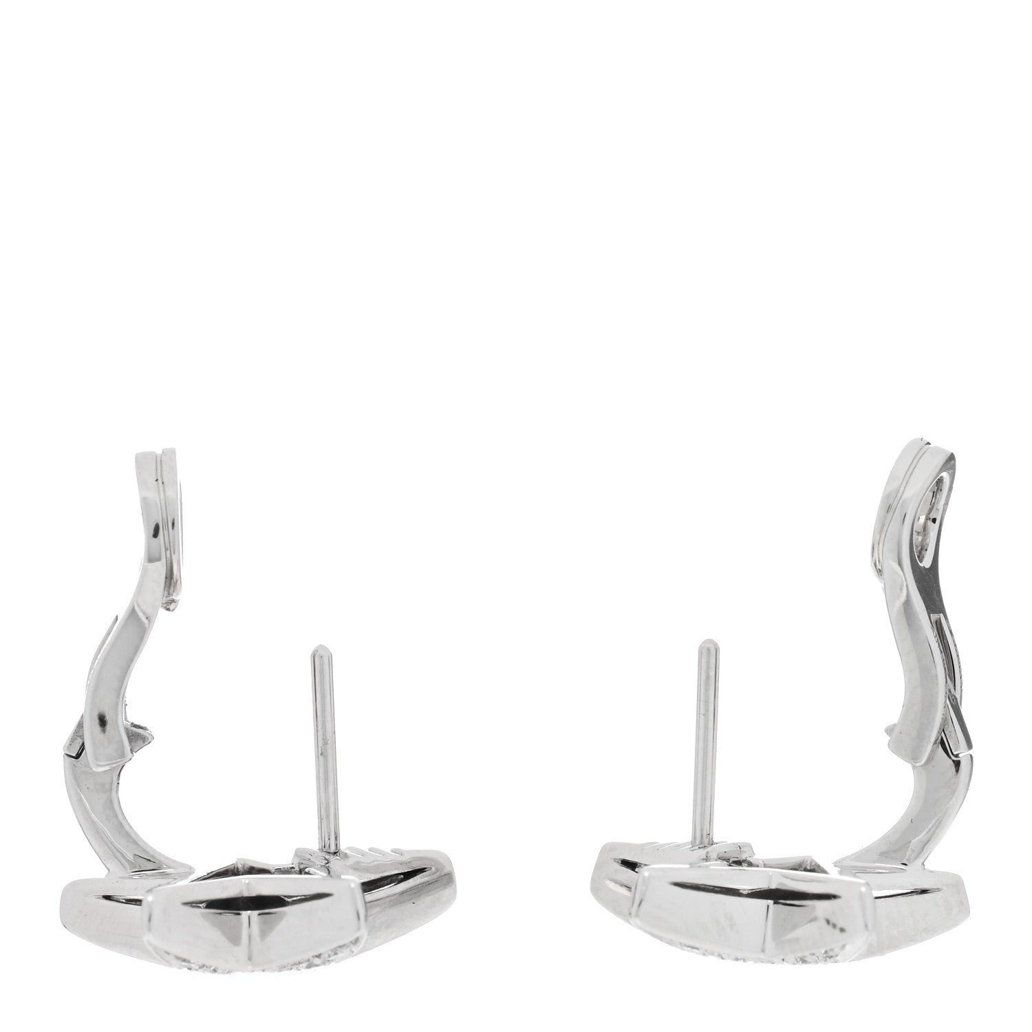 Chanel 18K White Gold Diamond Medium Comete Geode Earrings 3 of 5