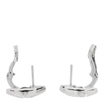 Chanel 18K White Gold Diamond Medium Comete Geode Earrings 3 of 5