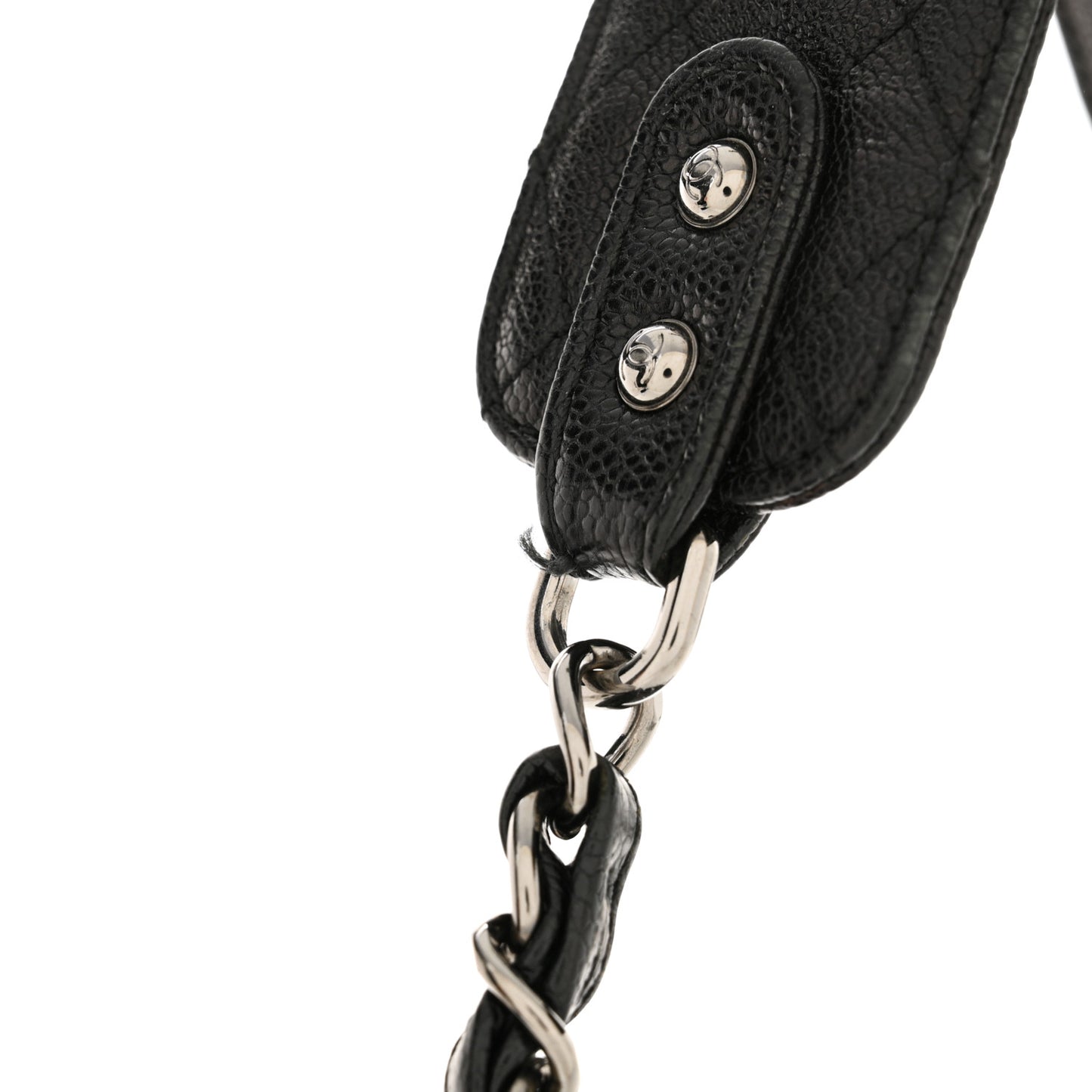 Glazed Caviar Small Pocket In The City Shoulder Bag Black