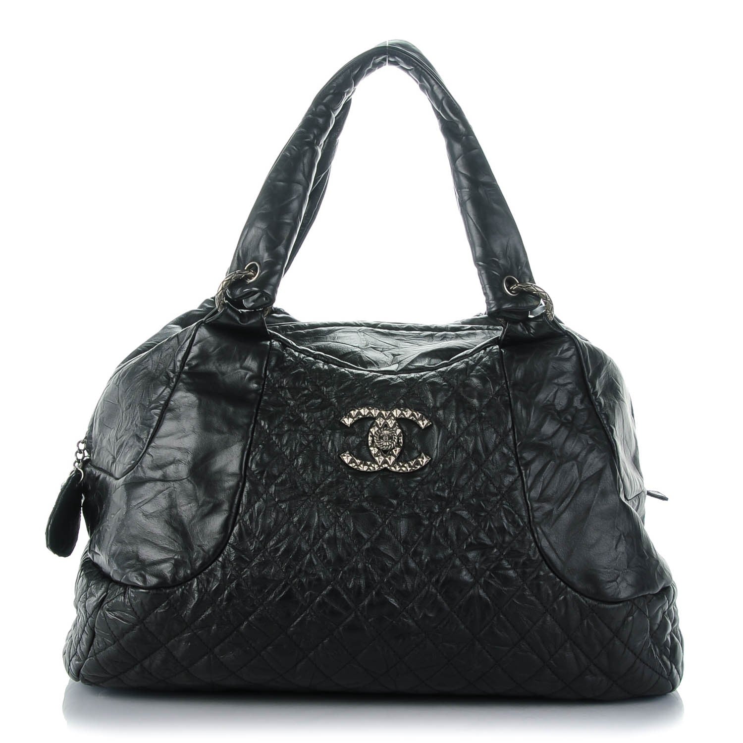 Chanel Aged Calfskin Coco Rider Bowling Bag Black 1 of 7