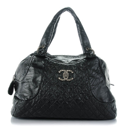 Chanel Aged Calfskin Coco Rider Bowling Bag Black 1 of 7