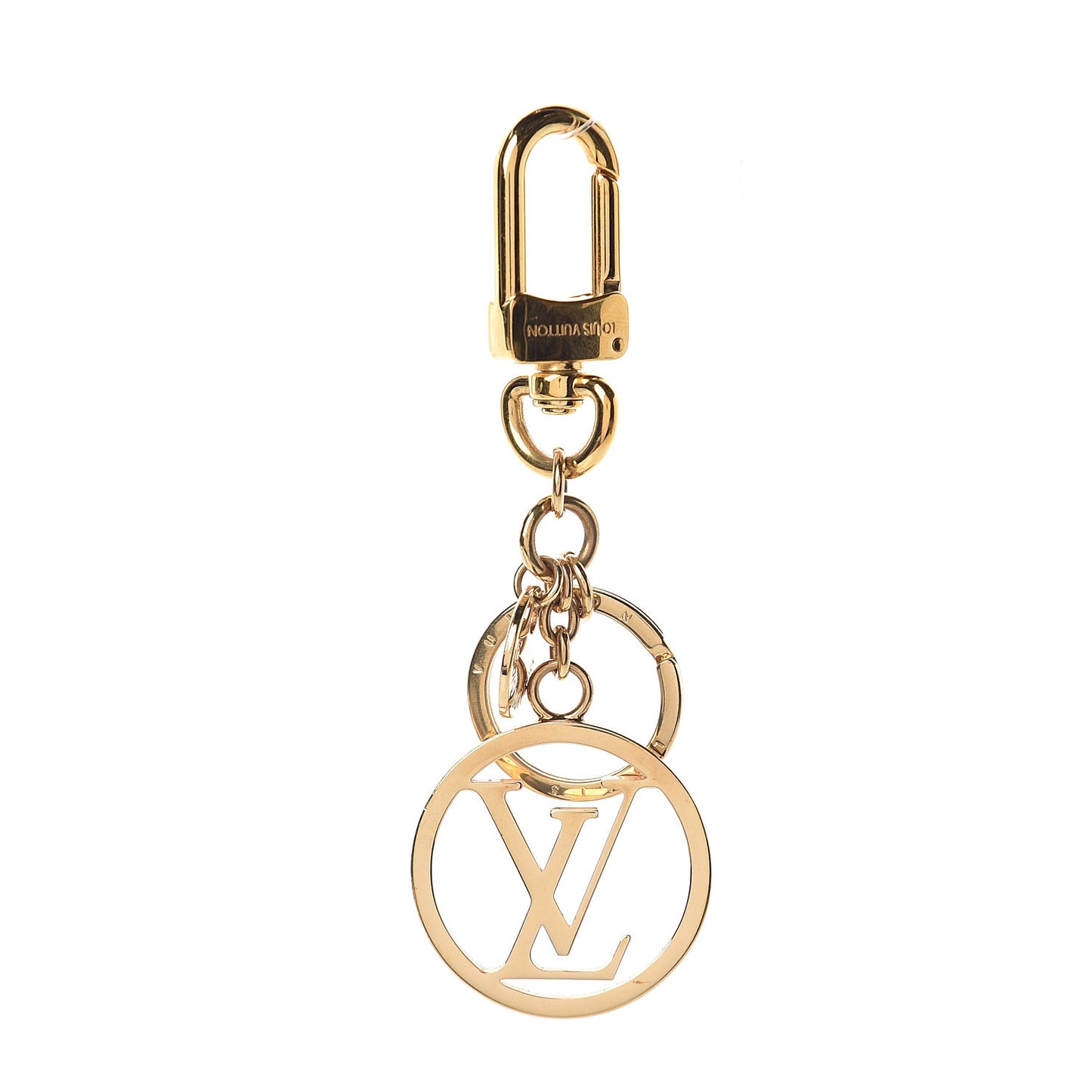 LV Circle Bag Charm Key Holder Gold