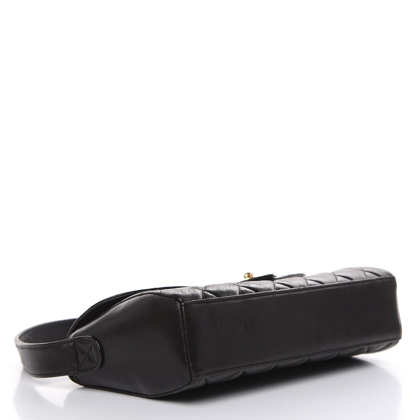 Lambskin Quilted East West Flap Black
