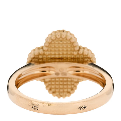 Van Cleef & Arpels 18K Yellow Gold Black Onyx Diamond Vintage Alhambra Ring 57 8 3 of 4