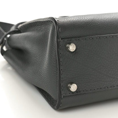 Fendi Cuoio Romano Selleria Bi-Color Medium Peekaboo Iconic Satchel Asfalto Latte 9 of 10