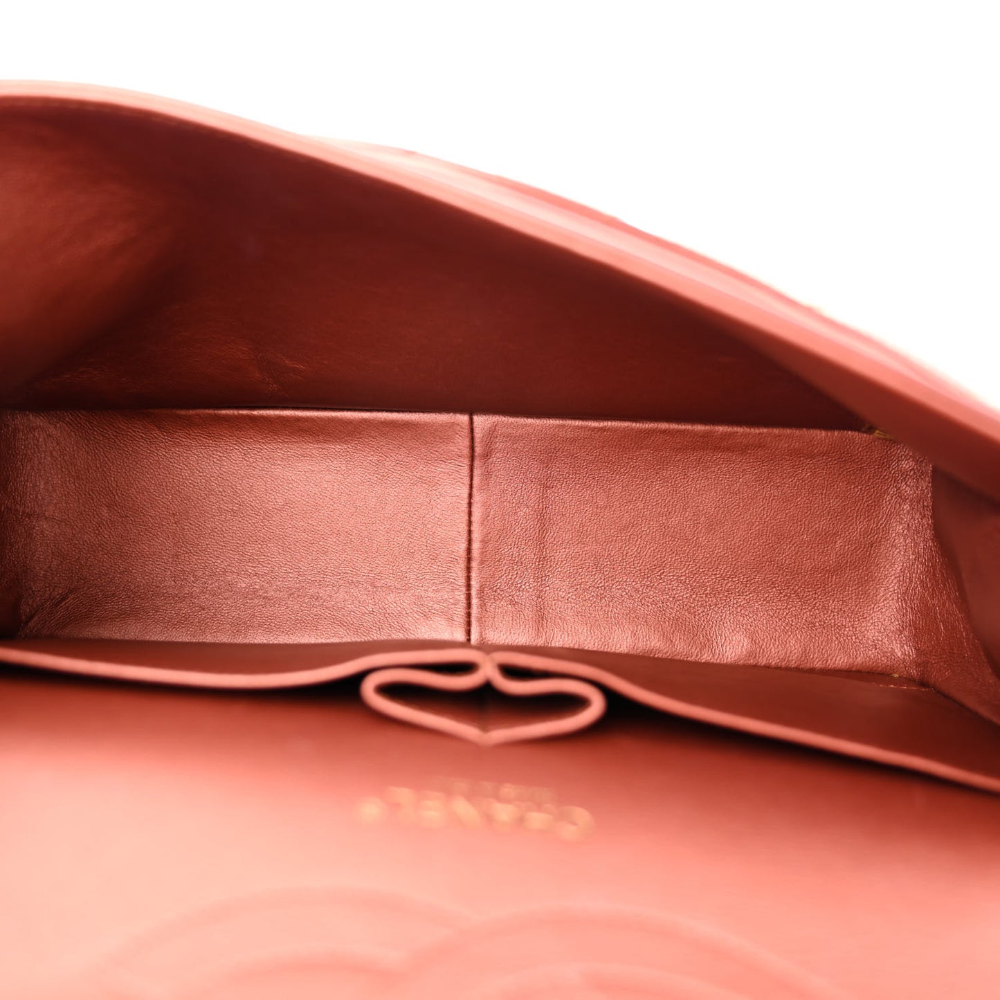 Metallic Lambskin Quilted Jumbo Double Flap Copper