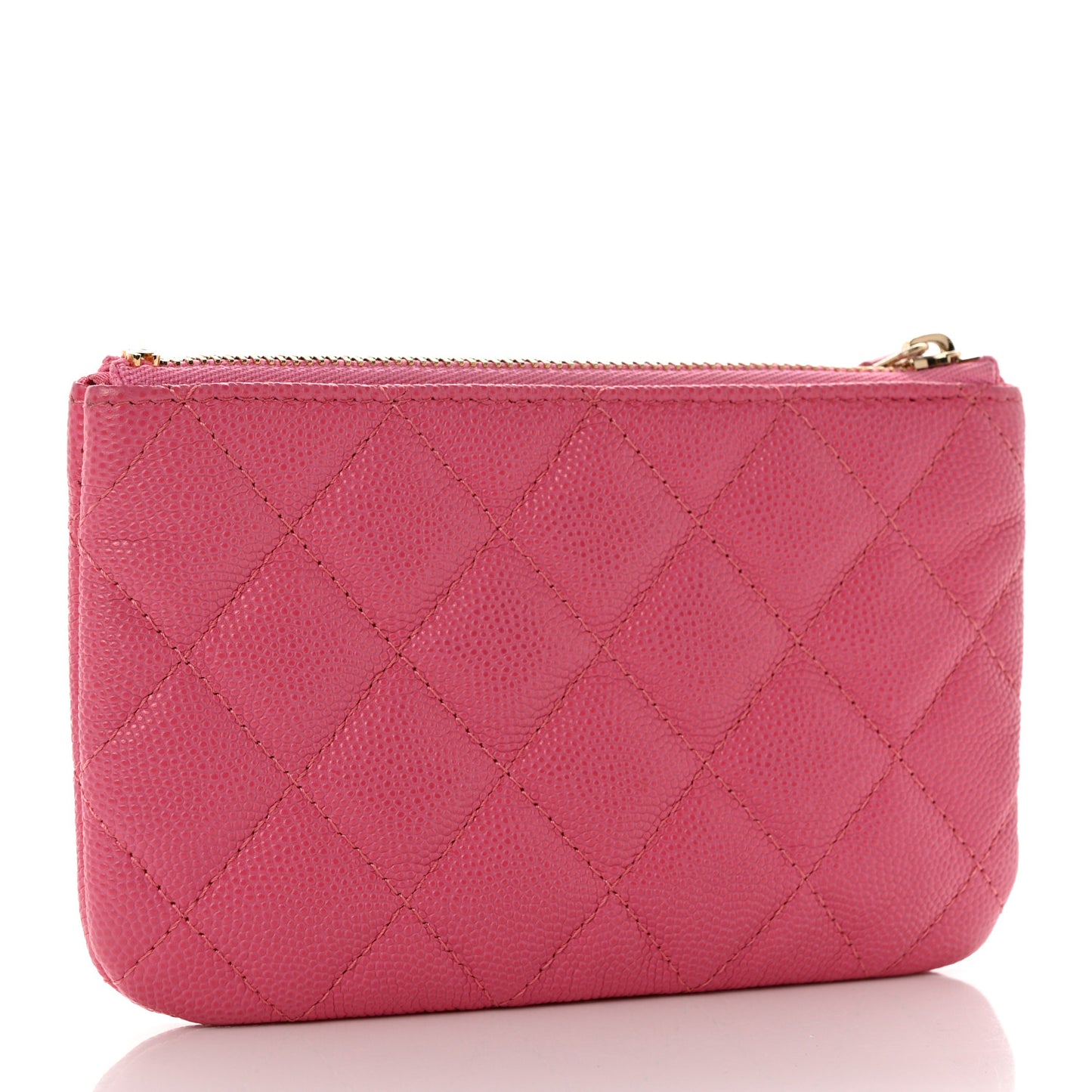 Caviar Quilted Small Cosmetic Case Pink