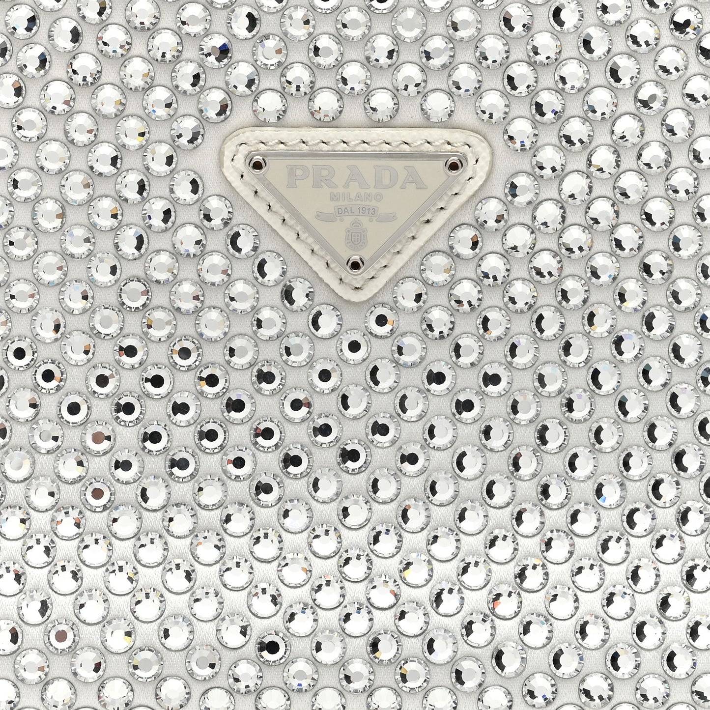 Satin Crystal Mini Re-Edition 2000 Bag White