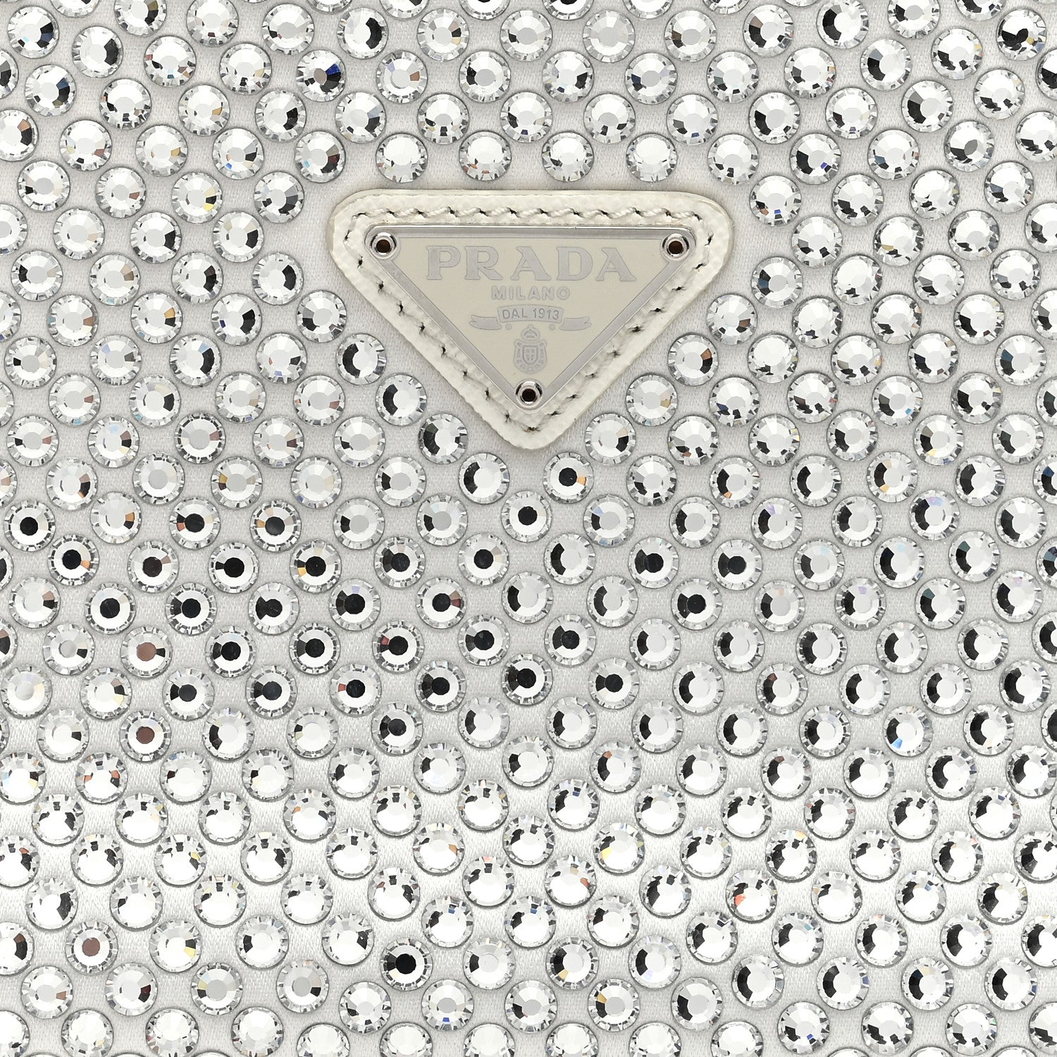 Prada Satin Crystal Mini Re-Edition 2000 Bag White 7 of 9