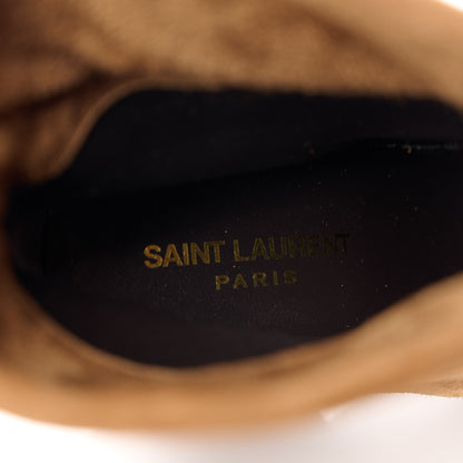 Saint Laurent Suede Liz 85 Wedge Booties 36 Dark Land 8 of 10