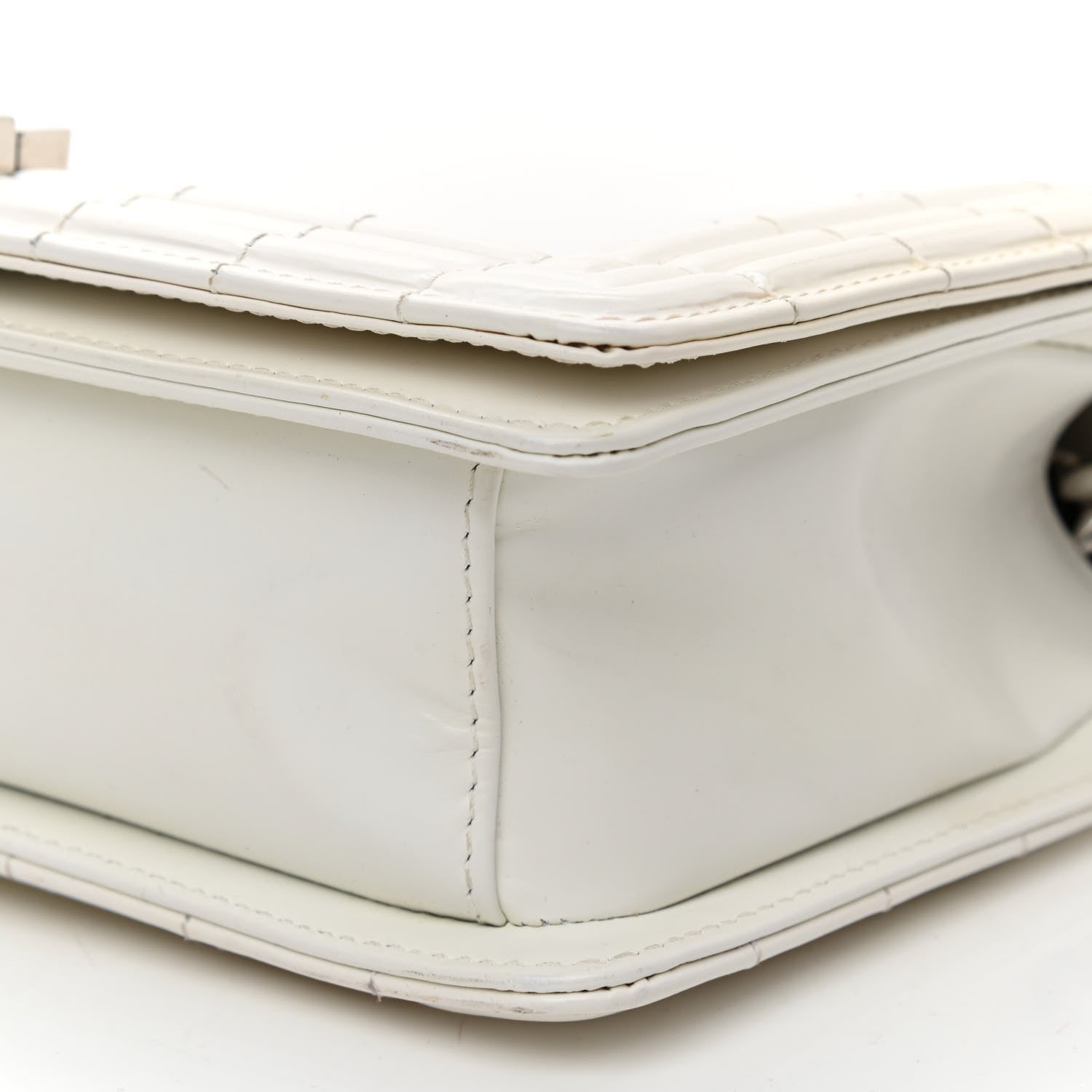 Chanel Glazed Calfskin Medium Boy Flap White 9 of 12