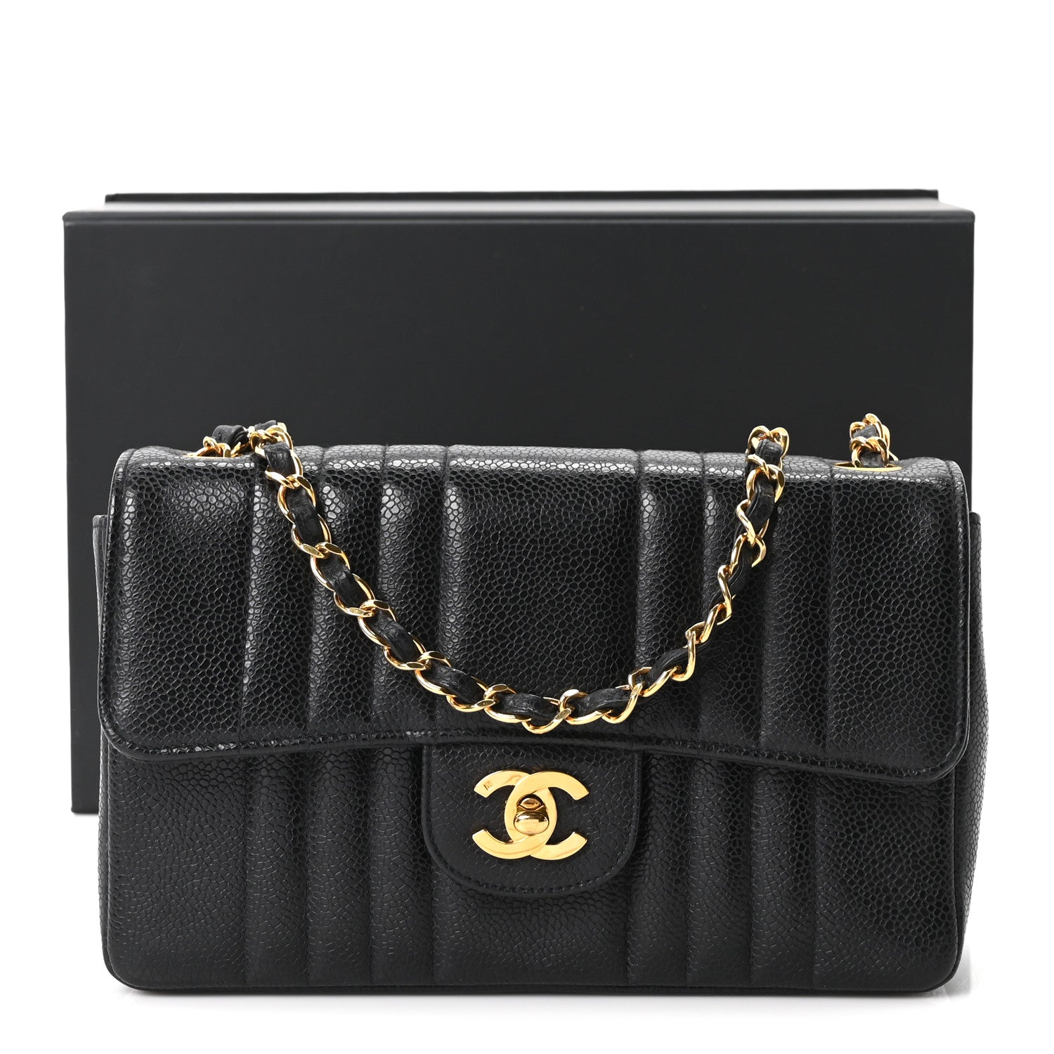 Chanel Caviar Vertical Quilted Small Single Flap Black 10 of 10