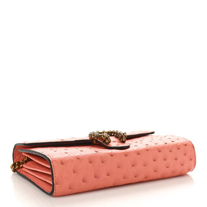 Gucci Ostrich Mini Dionysus Chain Wallet Pink 4 of 8