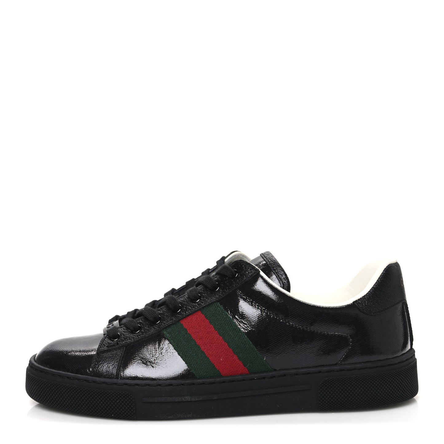 Crystal GG Monogram Web New Ace Sneakers 37.5 Black