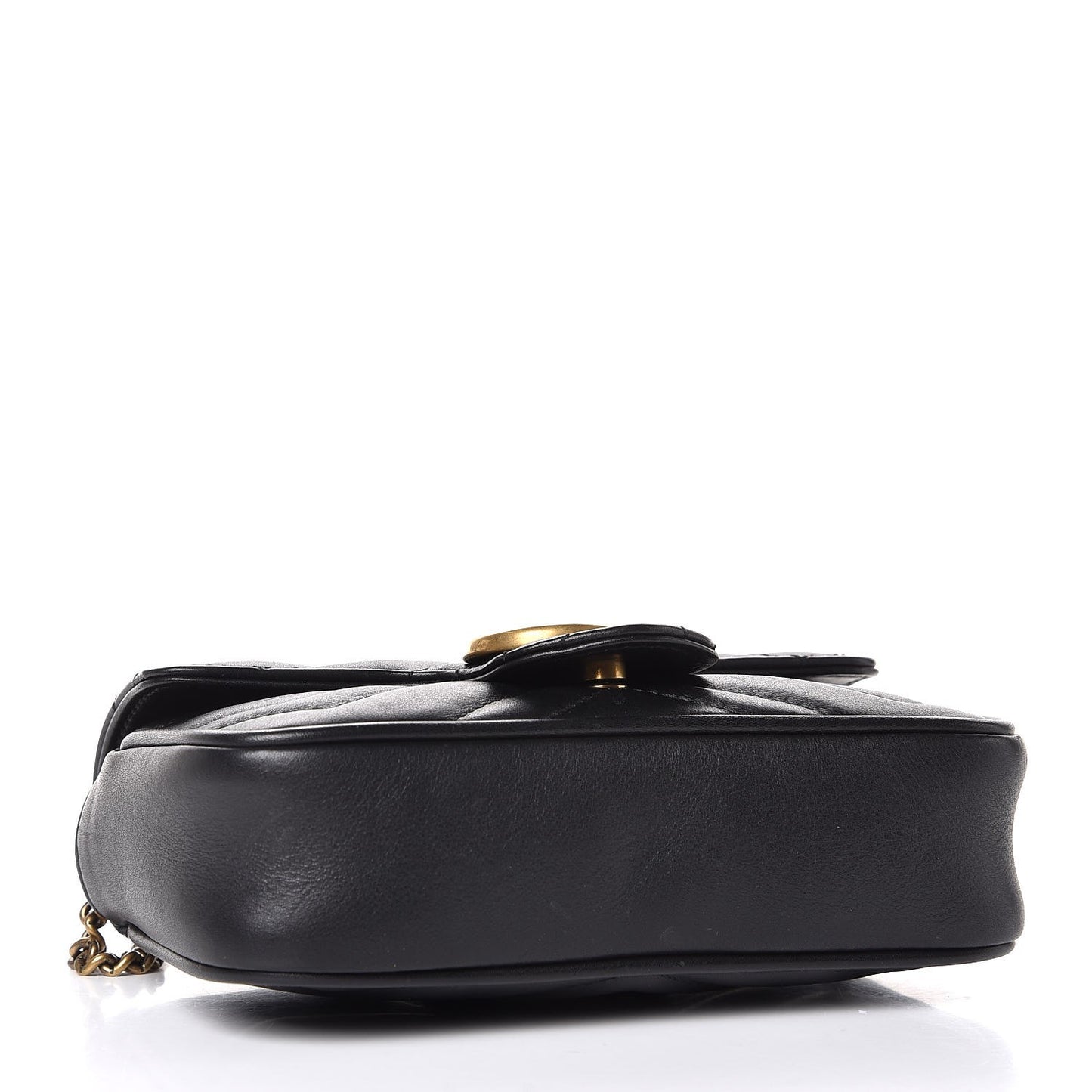 Calfskin Matelasse Super Mini GG Marmont Shoulder Bag Black