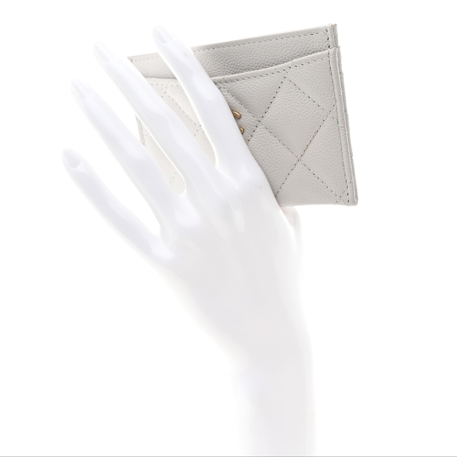 Chanel Caviar Quilted Card Holder Grey 2 of 9