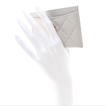 Chanel Caviar Quilted Card Holder Grey 2 of 9