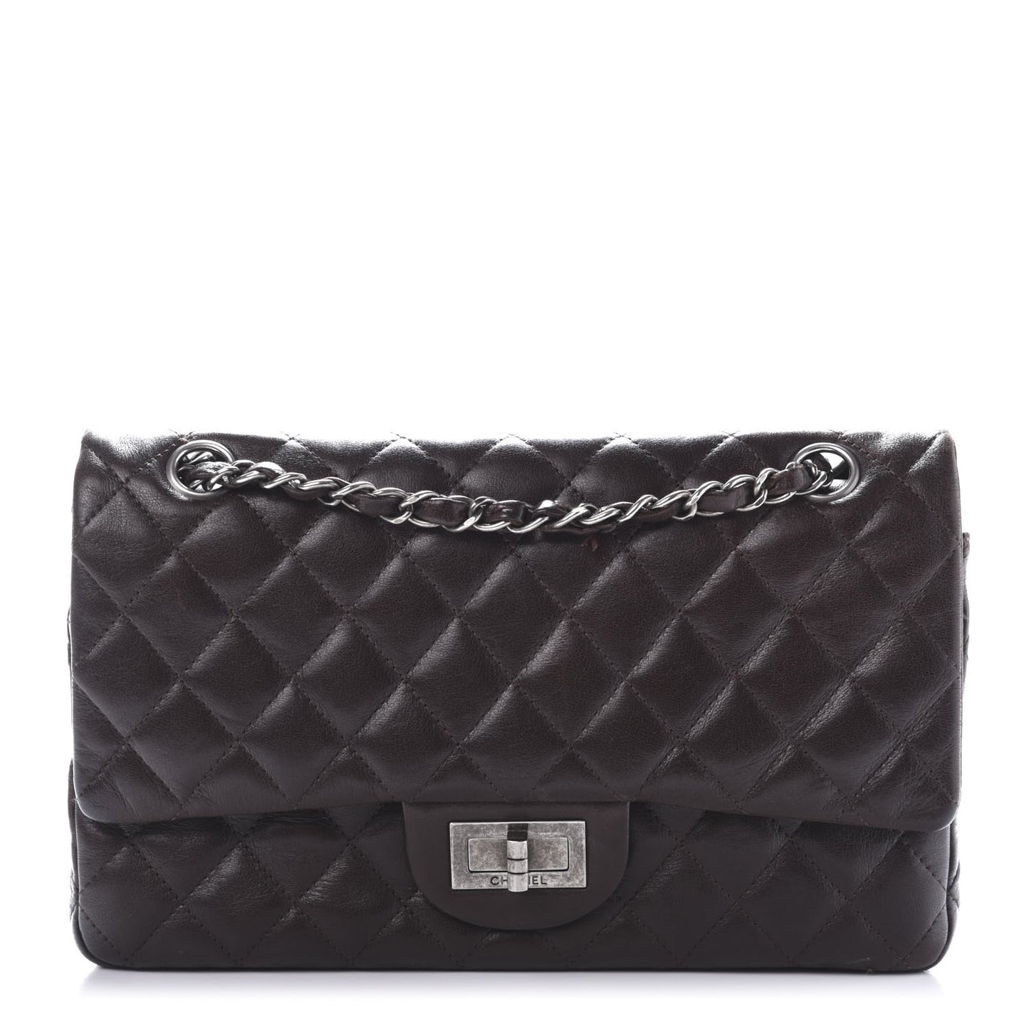 Aged Calfskin Quilted 2.55 Reissue 225 Flap Brown