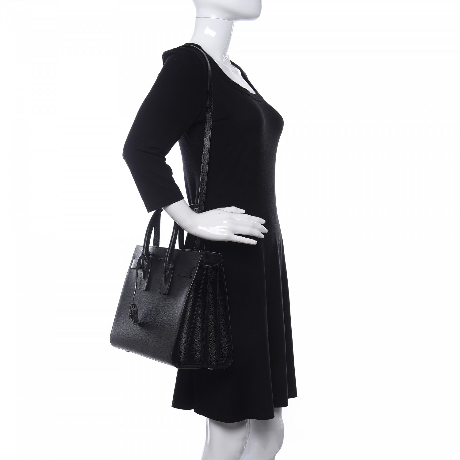 Saint Laurent Grained Calfskin Small Sac De Jour Black 2 of 10