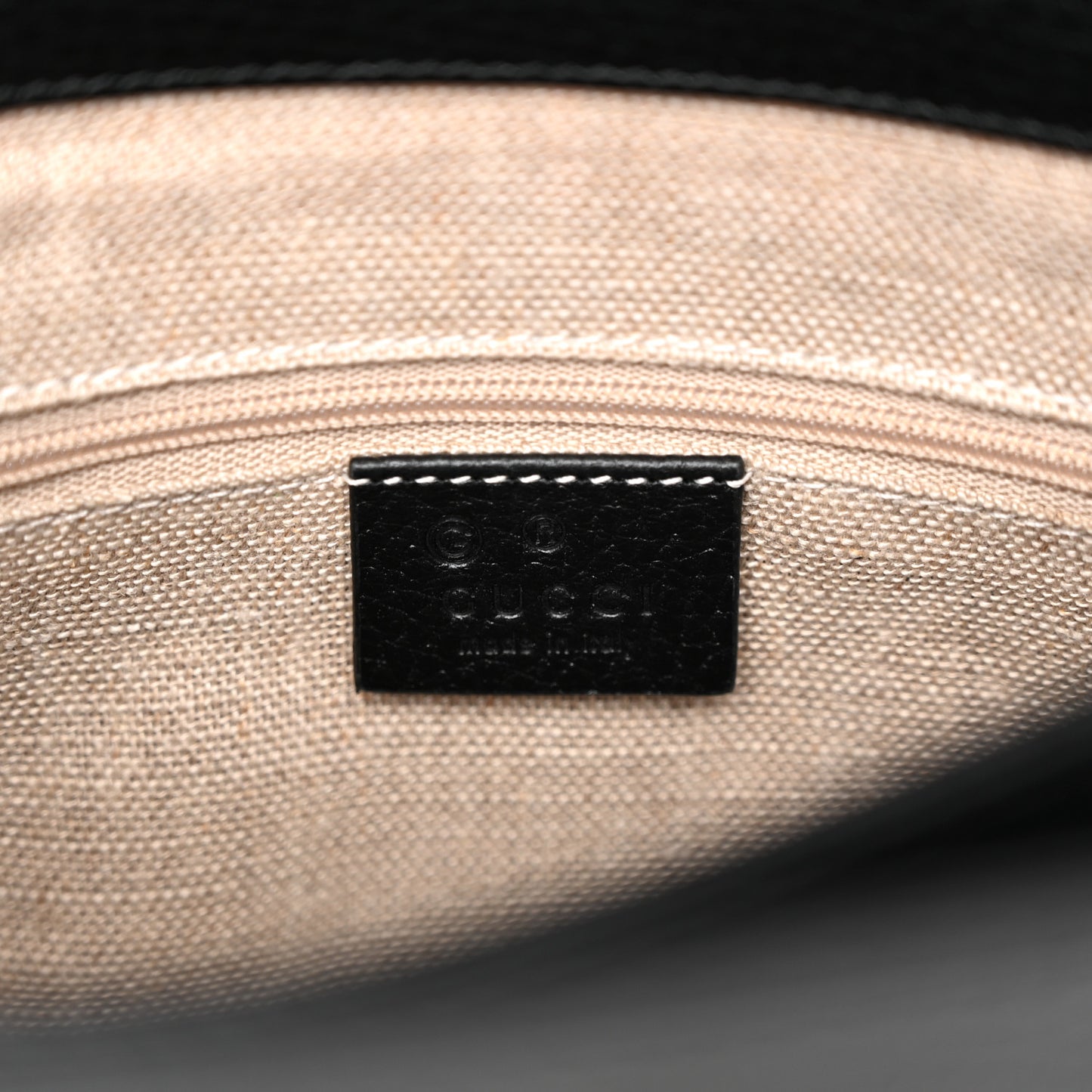 Dollar Calfskin Interlocking G Top Handle Shoulder Bag Black