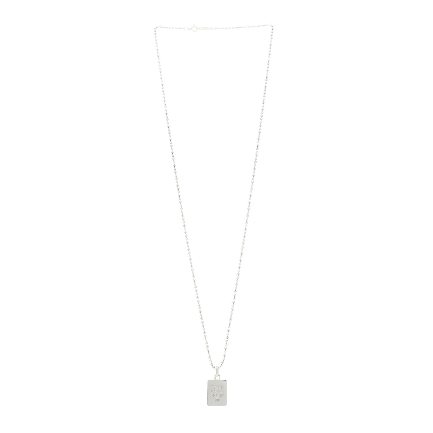 Tiffany Sterling Silver 1837 Makers Square Pendant Necklace 4 of 7