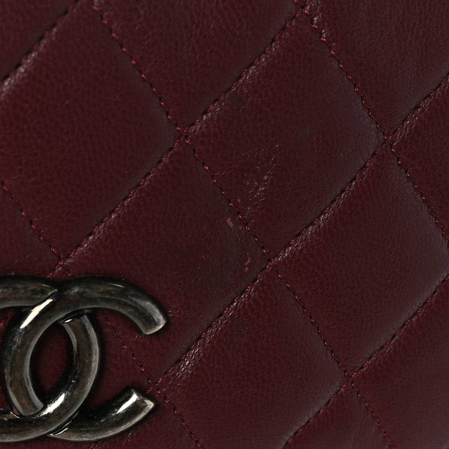 Chanel Calfskin Quilted Document Portfolio Holder Dark Red 8 of 9