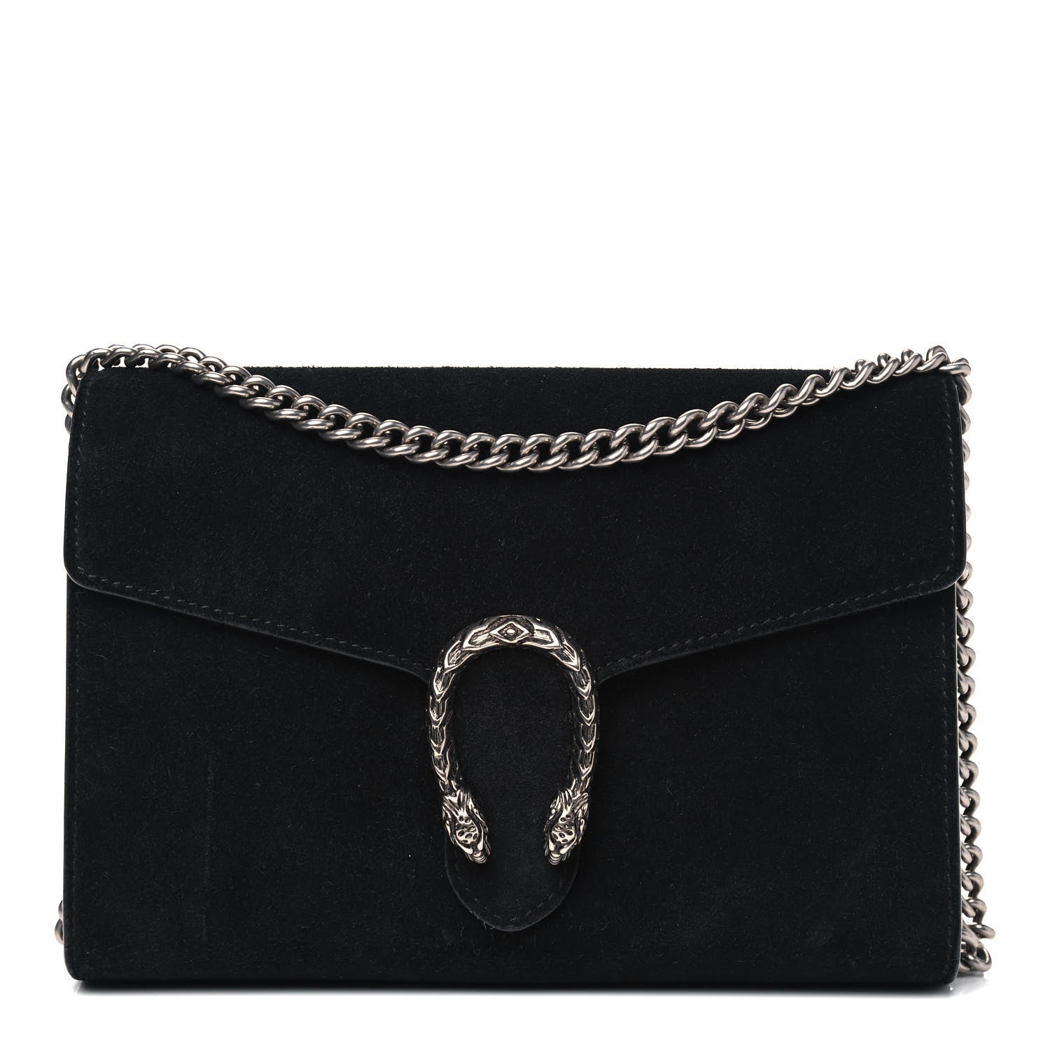 Gucci Suede Mini Dionysus Chain Wallet Black 1 of 6