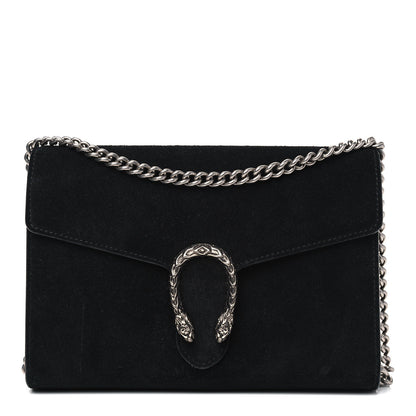 Gucci Suede Mini Dionysus Chain Wallet Black 1 of 6